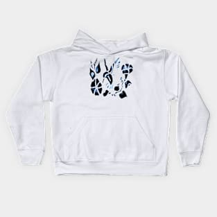 Hummingbird Stenciled flower design Kids Hoodie